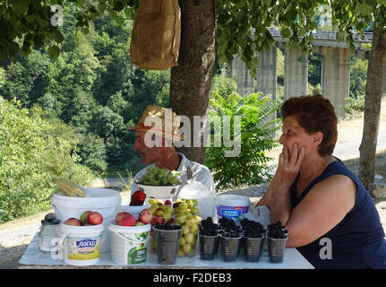 Erfrischungen Verkäufer Ananuri Festung, Shinwali See, Ananuri, Georgia, Asien Stockfoto