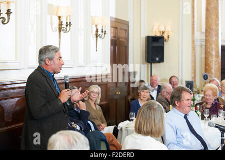 Matthew Rice im literarischen Oldie Mittagessen 16.09.15 Stockfoto