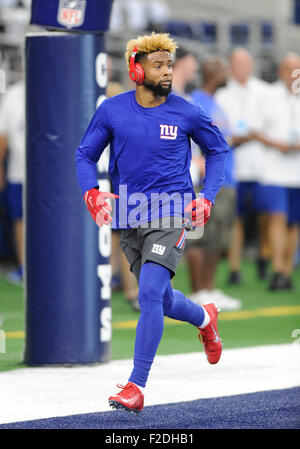 Sep 13, 2015: New York Giants Wide Receiver Odell Beckham #13 während der NFL Football-Spiel zwischen den New York Giants und die Dallas Cowboys im AT&T Stadium in Arlington, TX Dallas besiegt New York 27-26 Albert Pena/CSM Stockfoto