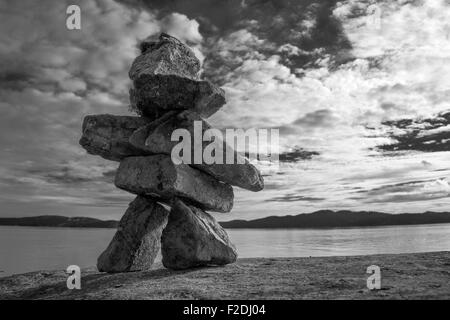 Cairn-Figur in British Columbia South Gulf Islands Stockfoto