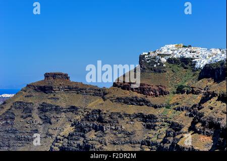 Das Dorf Imerovigli, hoch oben auf den Caldera-Klippen, Santorini Griechenland Stockfoto