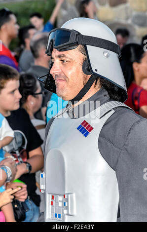 VII Trainingstag der spanischen Garnison 501st Legion, - StarWars-. Unbekannter Mann verkleidet-imperialen Offizier-. Stockfoto