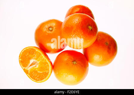 Suedfruechte: Zitrone, Mandarine, Clementine, Orange - Symbolbild Nahrungsmittel. Stockfoto