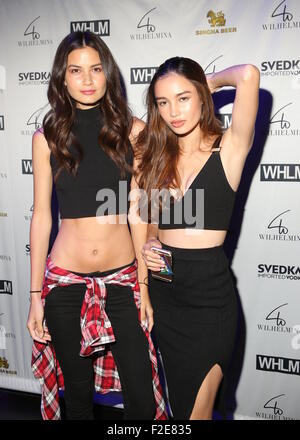 Wilhelmina models Host New York Mode Woche Männer s/s 2016 Party im Festzelt mit: Monika, Kelsey Where: New York, New York, Vereinigte Staaten von Amerika bei: 16. Juli 2015 Stockfoto