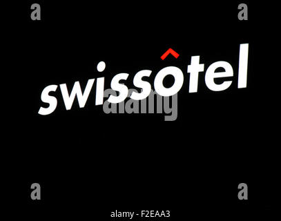 NOVEMBER 2013 - BERLIN: Marken: das Logo der Hotelkette "Swissotel", Berlin. Stockfoto