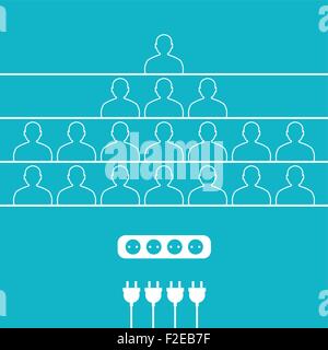 Gruppe flache Ikonen des Menschen in einer Kette verbunden Stock Vektor