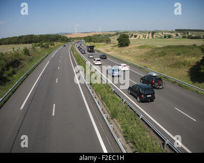 In Frankreich gibt es ein effizientes System von AUTOROUTES oder Autobahnen sind mautpflichtig Stockfoto