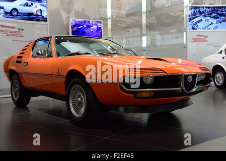 1970 Alfa Romeo Montreal im Alfa-Romeo-Museum in Arese. Hinten Stockfoto