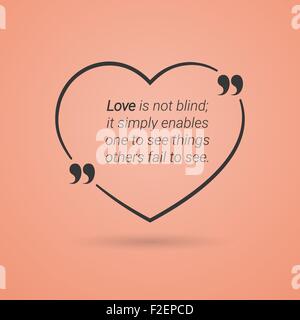 Anführungszeichen Rede mit Herz. Schild-Symbol zu zitieren. Vektor Stock Vektor