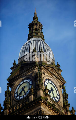 Bolton-Rathaus mit Blick auf Victoria Square in Bolton, wurde zwischen 1866 und 1873 für die Grafschaft B Greater Manchester, England, gebaut. Stockfoto