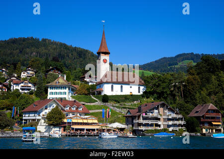 Europa Schweiz See Thunersee in Hilterfingen Stockfoto