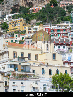 Kirche Santa Maria Assunta in Positano, Amalfiküste, Italien Stockfoto