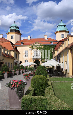 senken Sie das Schloss Fürstenstein, ehemalige deutsche Schloss Fürstenstein in der Nähe Walbrzych, Waldenburg, Schlesien, Polen, Europa Stockfoto