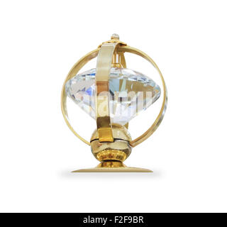 Futuristische goldenen Preis isoliert auf weiß Stockfoto