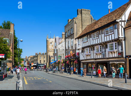 Bridge Street in der City Centre, Cambridge, Cambridgeshire, England, UK Stockfoto