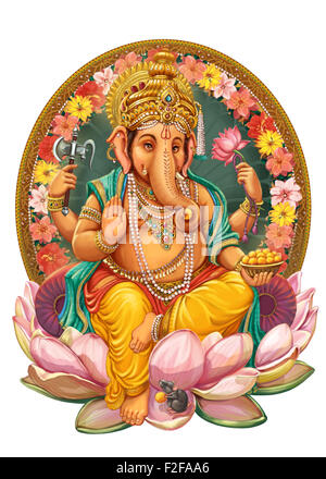 Gott Ganesha. Einladung Karten Dawali Holiday.Raster Abbildung Stockfoto