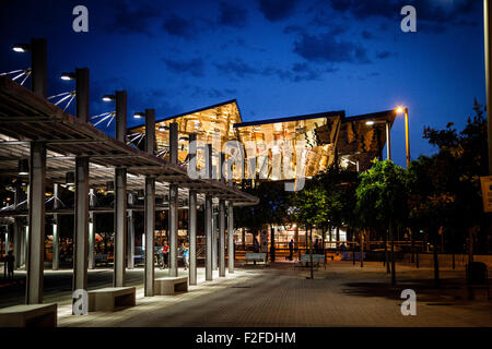 Platz von Disseny Hub Barcelona museum Stockfoto