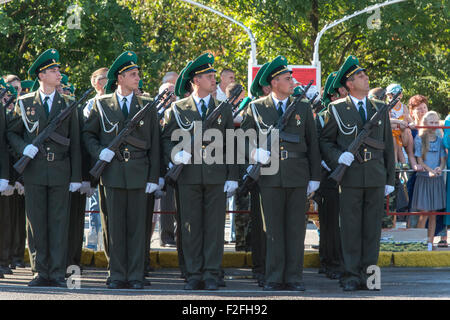 Soldaten, die ständige Aufmerksamkeit 25-jähriges Jubiläum der Schewtschenko moldauischen Republik PMR, Transnistrien, sowjetische UdSSR Moldau Stockfoto