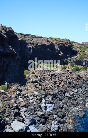 Blick auf die berühmte Insel Pantelleria Küste in Sizilien Stockfoto