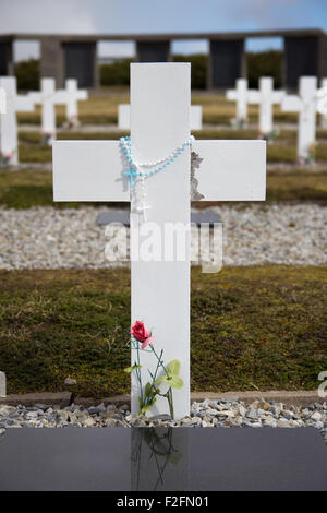 Argentinische Friedhof in Darwin, East Falkland, Falkland-Inseln. Stockfoto