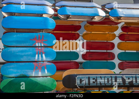 Tragbare Ausstellung über die Wissenschaft des skateboarding am Exploratorium in San Francisco, Kalifornien, USA Stockfoto