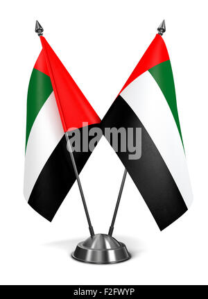 Vereinigte Arabische Emirate - Miniatur-Flags, Isolated on White Background. Stockfoto