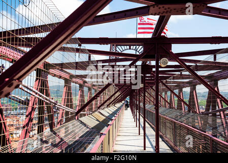 Vizcaya Brücke (Puente Colgante) – die weltweit älteste Schwebefähre über dem Fluss Nervion, Biskaya, Spanien Stockfoto