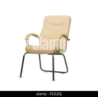Moderne Bürostuhl aus beigem Leder Stockfoto