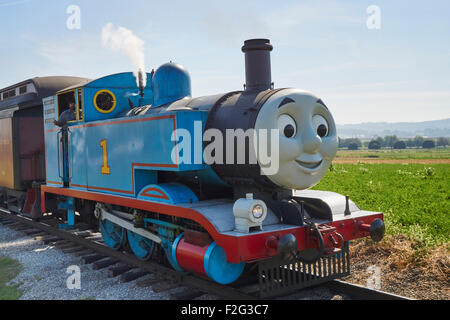 Thomas the Tank Engine bei Strasburg Railroad. Strasburg, Lancaster County, Pennsylvania, USA Stockfoto