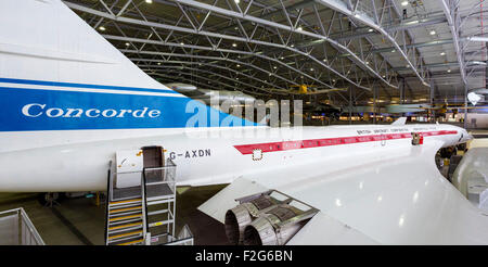 Concorde im Luftraum Hangar im Imperial War Museum, Duxford, Cambridgeshire, England, UK Stockfoto