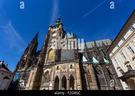 Prager Burg, Blick vom dritten Burghof, UNESCO, Tschechische Republik, Europa Stockfoto