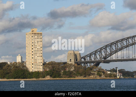 Blues Point Tower Appartementhaus in McMahons Point, Sydney, Australien. Stockfoto