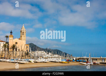 Kirche Santa Tecla - Sitges, Spanien Stockfoto