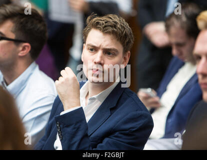 Der älteste Sohn des ehemaligen Premierminister Tony Blair war unter denen, die erwies sich als zukünftigen Gewerkschaftsführer hören. Stockfoto