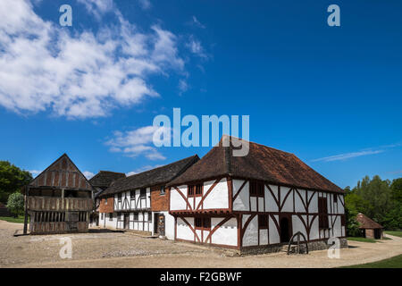 Weald und Downland Freiluftmuseum Singleton. West Sussex halbe Fachwerkhaus Gebäude Stockfoto