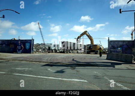 Abriss des Hubert H. Humphrey Metrodome 25.03.2014 um Platz für das neue Stadion von Viking machen. Minneapolis Minnesota MN USA Stockfoto