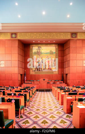 Das House Of Representatives Kammer im Inneren der Oregon State Capitol Builidng in Salem Stockfoto