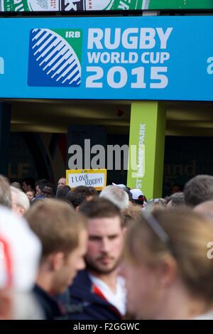 Twickenham, London, UK. 18. Sep, 2015. Rugby World Cup. England gegen Fidschi. Das RWC-Logo angezeigt. Bildnachweis: Aktion Plus Sport/Alamy Live-Nachrichten Stockfoto