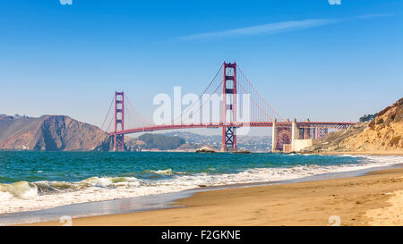 Panoramablick auf der Golden Gate Bridge, San Francisco, Kalifornien, USA. Stockfoto