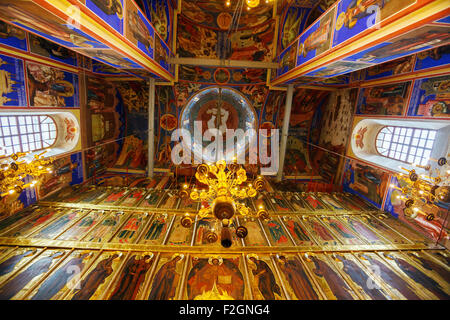 Kathedrale der Geburt der Gottesgebärerin (1222) Interieur, UNESCO-Weltkulturerbe, Susdal Stockfoto