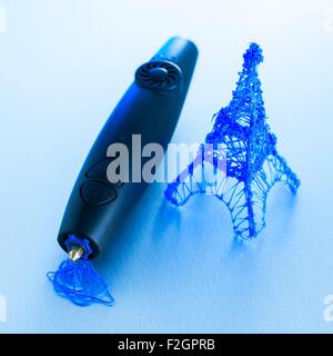 Drei dimensionale kritzeln Stift Stockfoto