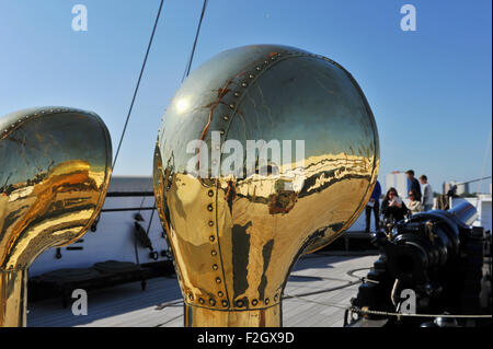 Portsmouth Hampshire UK - an Bord der HMS Warrior in der Historic Dockyard Stockfoto