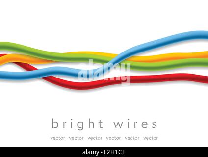 Isolierte helle abstrakte Drähte auf weißem Hintergrund. Tech-Vektor-design Stock Vektor