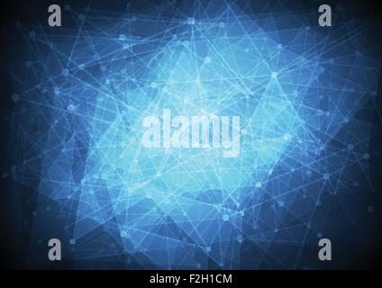 Dunkel blau low-Poly-Tech-Hintergrund. Vektor-design Stock Vektor