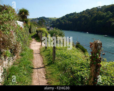 Wanderweg entlang der Fluss-Yealm bei Newton Ferrers, Devon, UK Stockfoto