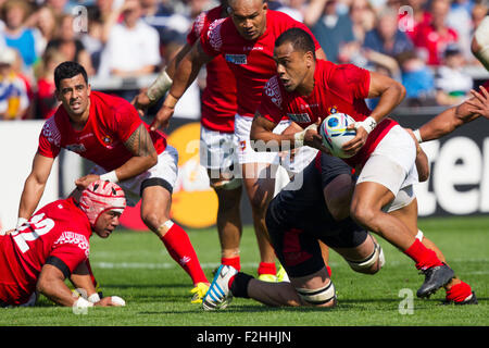 Gloucester, Großbritannien. 19. Sep, 2015. Rugby World Cup. Tonga gegen Georgien. Telusa Veainu von Tonga. Bildnachweis: Aktion Plus Sport/Alamy Live-Nachrichten Stockfoto