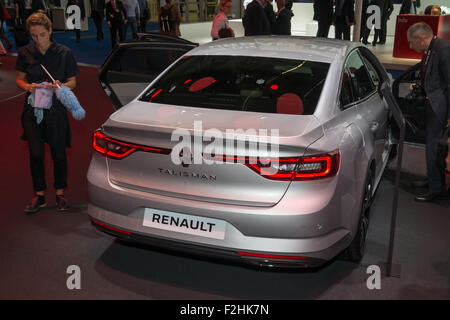 Frankfurt Internationale Automobil-Ausstellung (IAA) 2015. Renault-Talisman - Europapremiere. Stockfoto