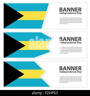 Bahamas Flagge Banner Sammlung Unabhängigkeitstag Stock Vektor