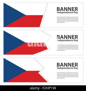 Tschechien Flagge Banner Sammlung Unabhängigkeitstag Stock Vektor