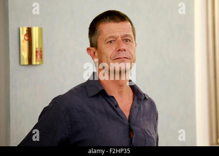 Pordenone, Italien. 19. September 2015. Französischer Schriftsteller und Regisseur Emmanuel Carrere besucht auf literarische Veranstaltung in Pordenone auf 19. September 2015 in Pordenone Credit: Andrea Spinelli/Alamy Live News Stockfoto